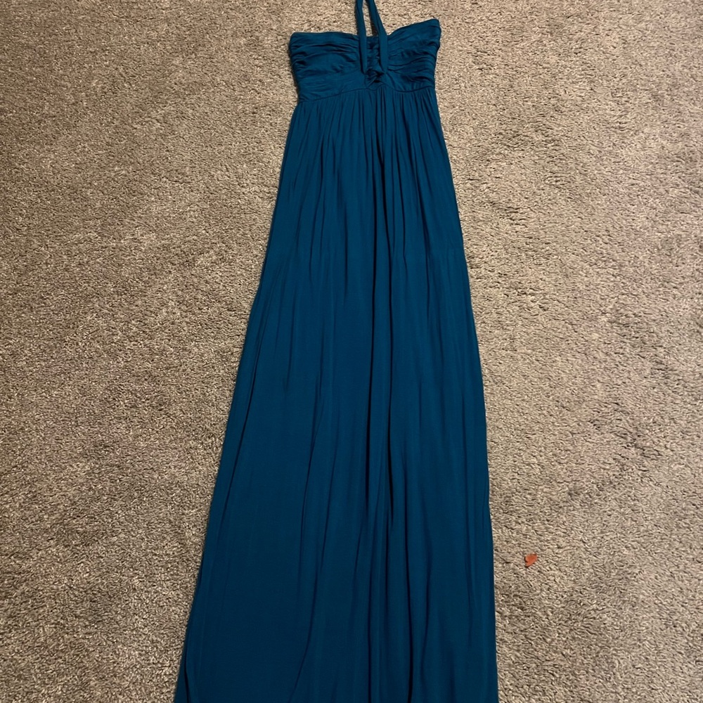 Mahina Teal Strapless Maxi Dress